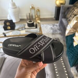 Off-White Black Slide Sandals